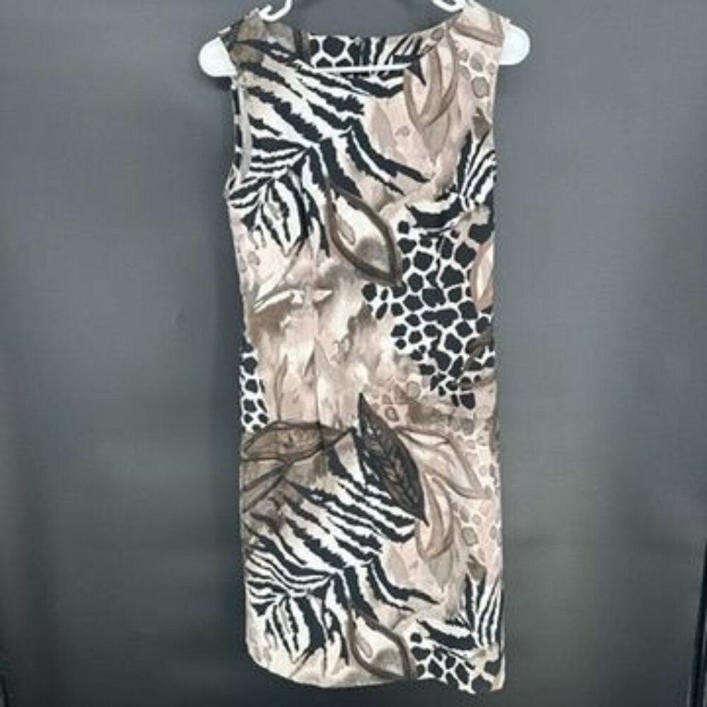 Connected Apparel Size 6 Animal Print Business Career Casual Dress Fitted